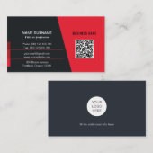 rode QR code sociale media professionele logo  Visitekaartje (Voorkant / Achterkant)