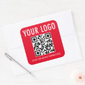 Rode QR Code Stickers Labels Bedrijfslogo Vierkant (Envelop)