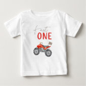 Rode Quad Bike "Fast One" Verjaardags T-shirt (Voorkant)