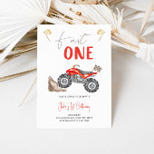 Rode Quad fiets 'Fast One' Verjaardag uitnodiging