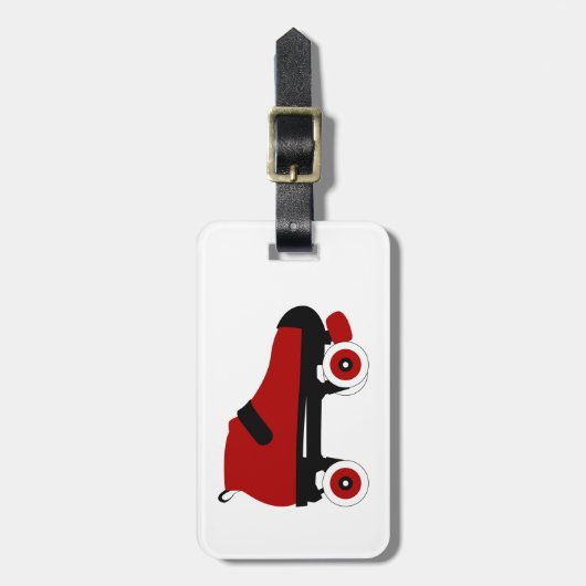 rode quad roller schaats bagagelabel (Voorkant verticaal)