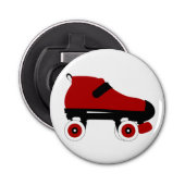 rode quad roller schaats button flesopener (Voorkant)
