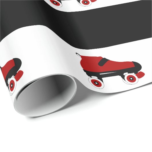 rode quad roller schaats cadeaupapier (Rol Hoek)