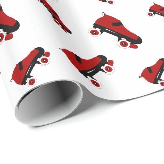 rode quad roller schaats cadeaupapier (Rol Hoek)