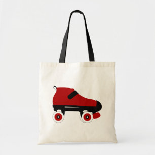 rode quad roller schaats tote bag