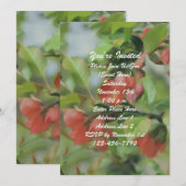 Rode Quince Bloesems Schilderen Bloemen Art Party Kaart (Voorkant / Achterkant)