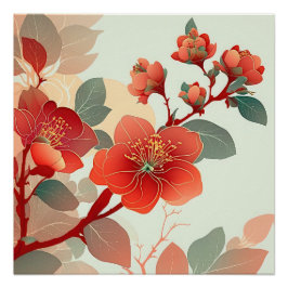 Rode Quince Blossoms Perfect Poster