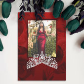 Rode Quinceanera Diamant Edelsteen Tiara Uitnodigi Kaart