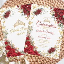 Rode Quinceañera Gouden Vlinders Rozen