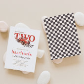  rode race auto 2e verjaardagsuitnodiging kaart