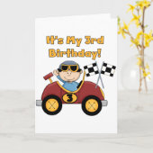 Rode Race Auto 3e Verjaardag Tshirts en geschenken Kaart (Gele Bloem)