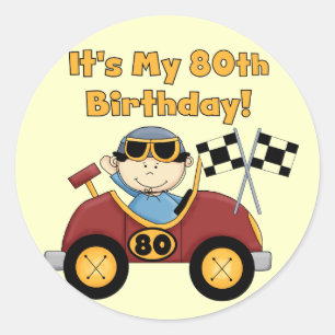 Rode Race Auto 80e Verjaardag stickers