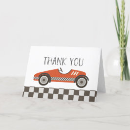 Rode Race Auto Baby Shower Bedankkaart