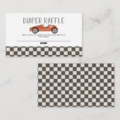 Rode Race Auto Baby shower Luier Raffle Informatiekaartje (Voorkant / Achterkant)