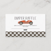 Rode Race Auto Baby shower Luier Raffle Informatiekaartje (Voorkant)