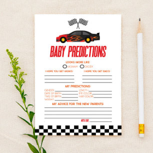 Rode Race Auto Baby Shower Voorspellingsspel