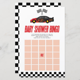Rode Race Auto Bingo Baby shower Spel