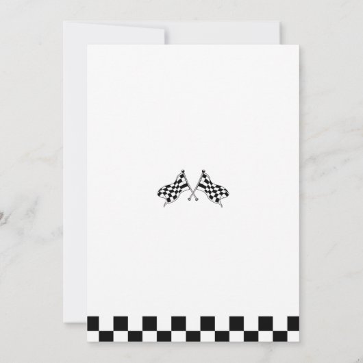 Rode Race Auto Custom Kids Verjaardag Party Uitnod Kaart (Achterkant)