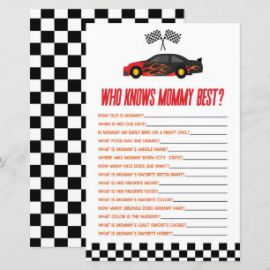 Rode Race auto die weet mama Baby shower spel