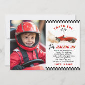 Rode Race Auto Foto Verjaardag Dank u kaart (Voorkant)