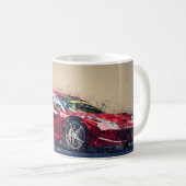 Rode Race Auto Gepersonaliseerde Koffie Mok Gift (Voorkant rechts)