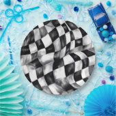 Rode Race Auto Geruite Vlag verjaardagsfeestje Papieren Bordje (Feest)