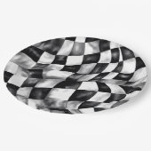 Rode Race Auto Geruite Vlag verjaardagsfeestje Papieren Bordje (Gekanteld)