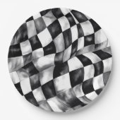 Rode Race Auto Geruite Vlag verjaardagsfeestje Papieren Bordje (Voorkant)