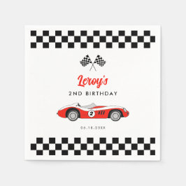 rode race auto jongen 2e verjaardagsfeestje servet