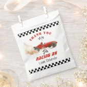 Rode race auto jongen racen verjaardag bedankt bedankzakje (Geknipt)