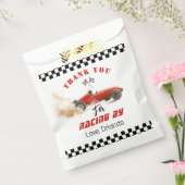 Rode race auto jongen racen verjaardag bedankt bedankzakje (Gezegeld)