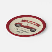  rode race auto kinderen verjaardagsfeestje papieren bordje (Gekanteld)