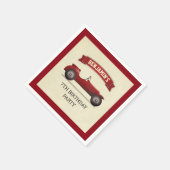  rode race auto kinderen verjaardagsfeestpapier servet (Hoek)