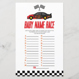 Rode Race Auto Naam Race Baby shower Spel