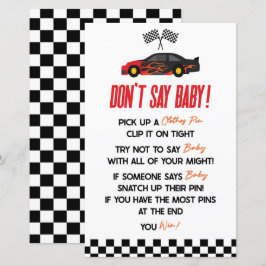 Rode Race Auto Niet zeggen Baby shower Spel