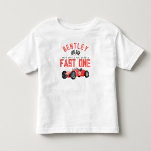 Rode Race Auto Snel Eén Verjaardags Jongen Shirt