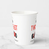 Rode Race Auto Twee Snelle 2e verjaardagsfeest Papieren Bekers (Links)