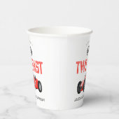 Rode Race Auto Twee Snelle 2e verjaardagsfeest Papieren Bekers (Rechts)