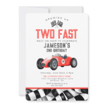 Rode Race Auto Twee Snelle 2e Verjaardagsfeestje U