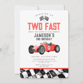 Rode Race Auto Twee Snelle 2e Verjaardagsfeestje U