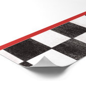  rode race auto twee snelle verjaardag welkom poster (Hoek)