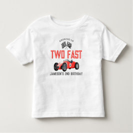 Rode Race Auto Twee Snelle Verjaardagsjongen Shirt