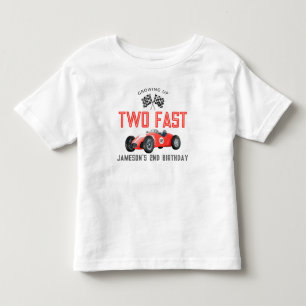 Rode Race Auto Twee Snelle Verjaardagsjongen Shirt