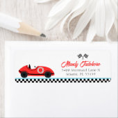 rode race auto verjaardag etiket (Insitu)