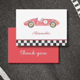 Rode race auto verjaardag notitiekaartje