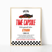 Rode Race Auto Verjaardag Party Time Capsule Sign Poster