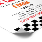 Rode Race Auto Verjaardag Party Time Capsule Sign Poster (Hoek)