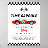 Rode  Race Auto Verjaardag Tijd Capsule Poster (Voorkant)