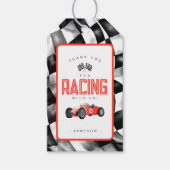 Rode Race auto verjaardagsfeestje cadeau Label Cadeaulabel (Voorkant)