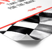 Rode Race Auto Verjaardagsfeestje Favorieten Sign Poster (Hoek)